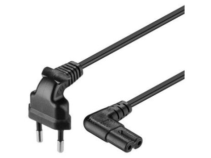 PREMIUMCORD kabel napájecí 230V 2pin, 2m, bílý, se zahnutými konektory (kpspm2-90)