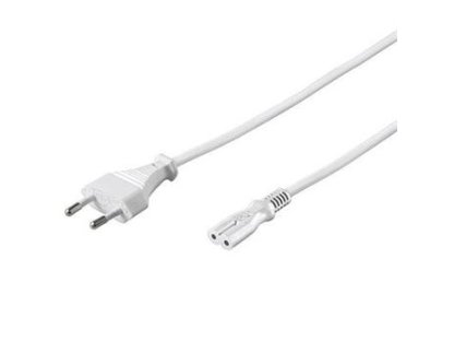 PREMIUMCORD kabel napájecí 230V 2pin, 3m, bílý (kpspm3w)