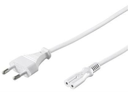 PREMIUMCORD kabel napájecí 230V 2pin, 5m, bílý (kpspm5w)