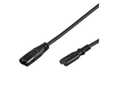 PREMIUMCORD kabel napájecí 230V 2pin, prodlužovací, 2m, černý (kpso2)