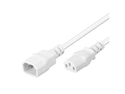 PREMIUMCORD kabel napájecí 230V k PC, prodlužovací, 1m, bílý (kps1w)