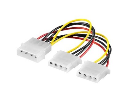 PREMIUMCORD kabel napájecí, Molex-2xMolex, M/2xF, 0,3m (kn-1)