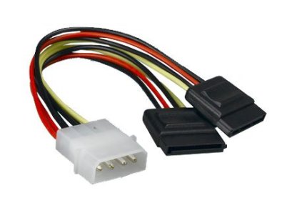 PREMIUMCORD kabel napájecí, Molex-2xSATA, M/2xF (kn-19)