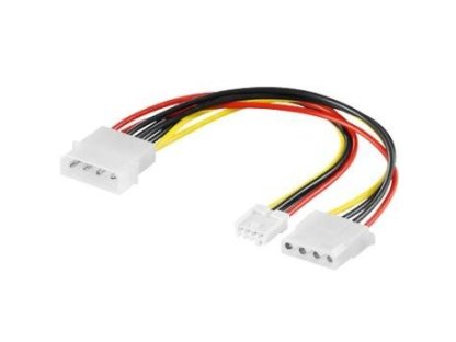 PREMIUMCORD kabel napájecí Molex-Molex+3,5" konektor, M/2xF, 0,16m (kn-2)