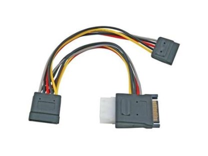 PREMIUMCORD kabel napájecí Y k HDD, Serial ATA na 5,25" F + 2x SATA F, 0,15m (kfsa-29)