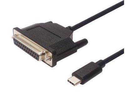 PREMIUMCORD kabel převodník USB 3.1-LPT, C-Canon 25pin, M/F, 1,5m, černý (ku31par)