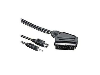 PREMIUMCORD kabel SCART-S-video+jack, M/M, propojovací, 5m, černý (kjsb-6)