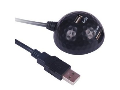 PREMIUMCORD kabel stolní držák USB 2.0, A-2xA, M/2xF, 1,8m, černý (ku2dock)