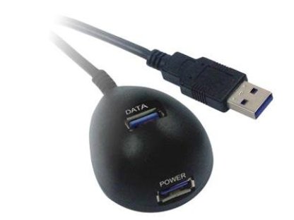 PREMIUMCORD kabel stolní držák USB 3.0, A-2xA, M/2xF, 1,8m, černý (ku3dock01)