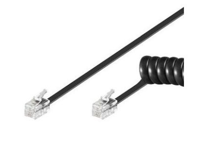 PREMIUMCORD kabel, telefonní sluchátkový kroucený, 4 žíly, 7m, černý (tk4rs-07b)
