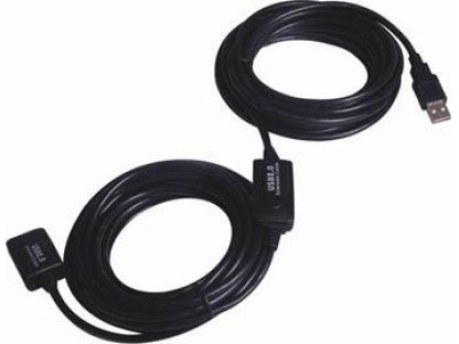 PREMIUMCORD kabel USB 2.0, A-A, M/F, prodlužovací, 15m, černý, repeater (ku2rep15)