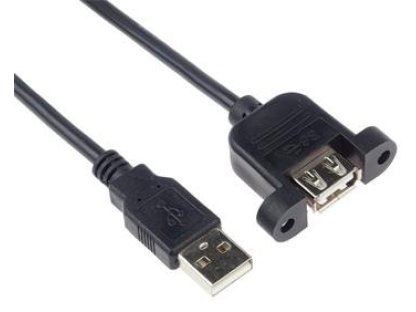 PREMIUMCORD kabel USB 2.0, A-A, M/F, prodlužovací, 2m, s konektorem na přišroubování (ku2doca2)