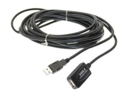 PREMIUMCORD kabel USB 2.0, A-A, M/F, prodlužovací, 5m, černý, repeater (ku2rep5)