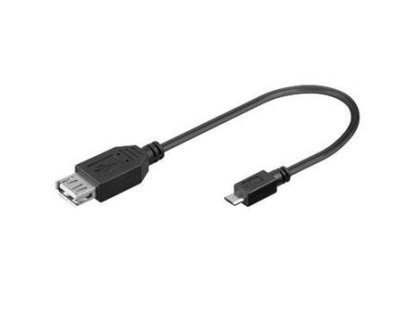 PREMIUMCORD kabel USB 2.0, A-B micro, F/M, 0,2m, černý, OTG (kur-14)