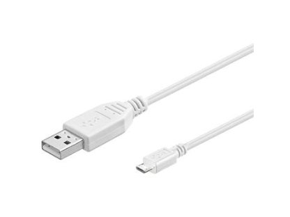 PREMIUMCORD kabel USB 2.0, A-B micro, M/M, propojovací, 0,2m, bílý (ku2m02fw)