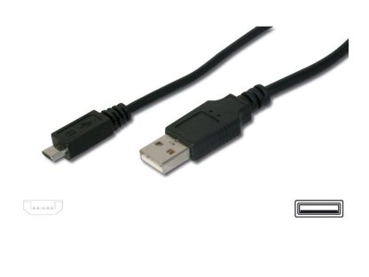 PREMIUMCORD kabel USB 2.0, A-B micro, M/M, propojovací, 1m, černý (ku2m1f)