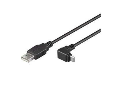 PREMIUMCORD kabel USB 2.0, A-B micro pravoúhlý, M/M, propojovací, 1m, černý (ku2m1f-90)