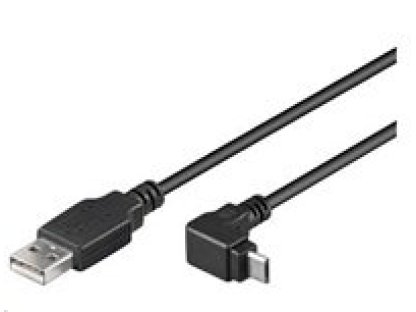 PREMIUMCORD kabel USB 2.0, A-B micro pravoúhlý, M/M, propojovací, 2m, černý (ku2m2f-90)