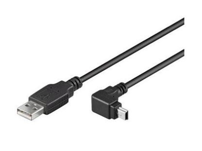 PREMIUMCORD kabel USB 2.0, A-B mini pravoúhlý, M/M, propojovací, 1,8m, černý (ku2m2a-90)