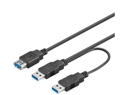 PREMIUMCORD kabel USB 3.0, A+A-A, M+M/F, propojovací, 0,3m (ku3y02)
