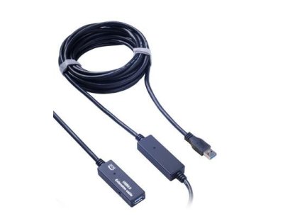 PREMIUMCORD kabel USB 3.0, A-A, M/F, prodlužovací, 10m, černý, repeater (ku3rep10)