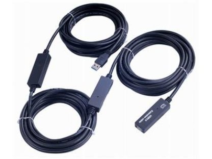 PREMIUMCORD kabel USB 3.0 s repeaterem, A-A, M/F, prodlužovací, 20m, černý (ku3rep20)