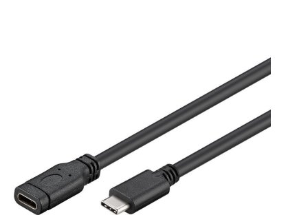 PREMIUMCORD kabel USB 3.1, C-C, M/F, prodlužovací, 1m, černý (ku31mf1)