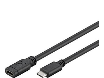 PREMIUMCORD kabel USB 3.1 gen 1, USB C (Type C)-USB C (Type C), M/F, prodlužovací, 2m, černý (ku31mf2)