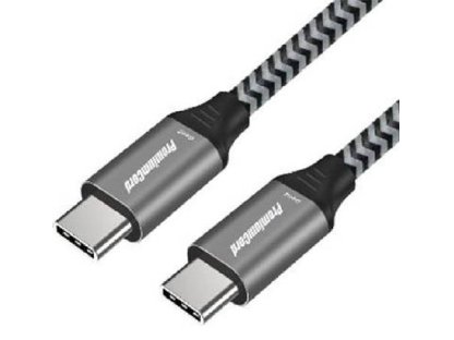 PremiumCord Kabel USB 3.2 Gen 1 USB-C male - USB-C male, bavlněný oplet, 2m (ku31ct2)