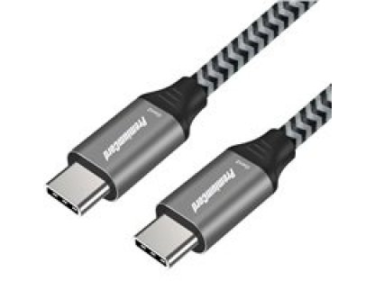 PREMIUMCORD Kabel USB-C (USB 3.2 Gen 2, 3A, 60W, 20Gbit/s) bavlnený oplet, 0,5m (ku31cr05)