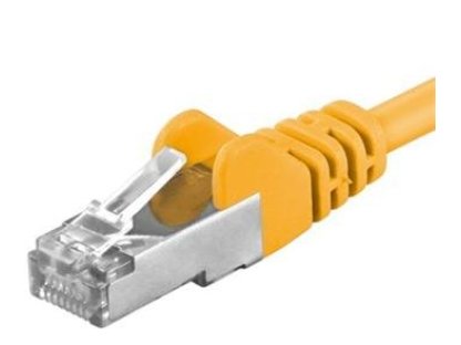 PREMIUMCORD patch kabel S/FTP, RJ45-RJ45, CAT6a, 0,5m, žlutý (sp6asftp005Y)