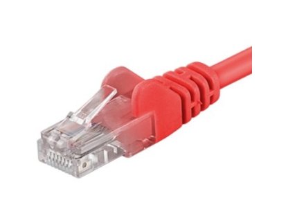PREMIUMCORD patch kabel UTP, RJ45-RJ45, CAT5e, 1m, červený (sputp01R)