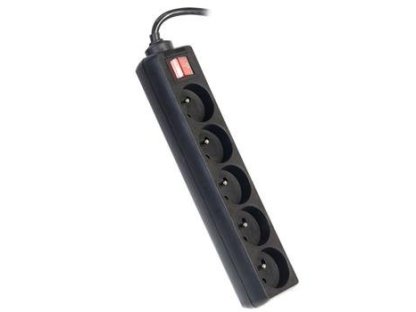 PREMIUMCORD prodlužovací přívod 230V, 5 zásuvek, 3m, černý, vypínač (ppa5k-03bk)
