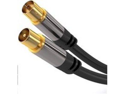 PREMIUMCORD TV antenní HQ propojovací kabel M/F 75Ohm (135dB) 4x stínený 3m (ktmf02)