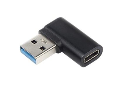 PremiumCord - USB adaptér - USB-C (F) do USB typ A (M) pravoúhlý - USB 3.0 - cerná