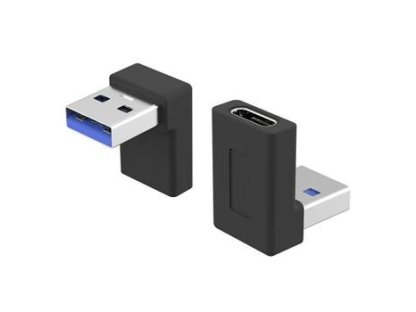 PremiumCord - USB adaptér - USB-C (F) do USB typ A (M) pravoúhlý - USB 3.0 - cerná