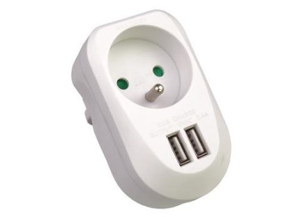 PREMIUMCORD USB nabíjecí adaptér 230V, 2xUSB, 5V, maximální proud 3,4A (ppd03)