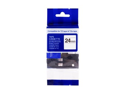 PRINTLINE kompatibilní páska s Brother TZE-251, TZ-251, 24mm, cerný tisk/bílý podklad (PLTB06)