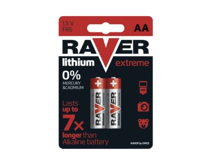RAVER lithiová baterie 2ks AA