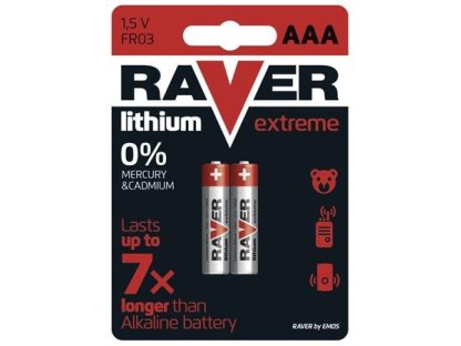 RAVER lithiová baterie 2x AAA