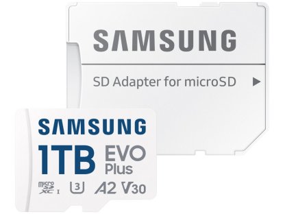 SAMSUNG EVO Plus 2024 MicroSDXC 1TB + SD Adaptér / CL10 UHS-I U3 / A2 / V30 (MB-MC1T0SA/EU)