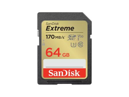 SANDISK Extreme 64GB SDXC 170MB/s & 80MB/s, UHS-I, Class 10, U3, V30 (SDSDXV2-064G-GNCIN)