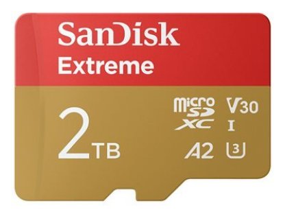 SanDisk Extreme - Paměťová karta flash (adaptér microSDHC - SD zahrnuto) - 2 TB - A2 / Video Class V30 / UHS-I U3 - microSDXC UHS-I (SDSQXAV-2T00-GN6MA)