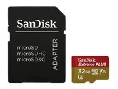 SANDISK Extreme Plus microSDHC 32GB 100MB/s + ada. (SDSQXBG-032G-GN6MA)