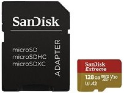 SANDISK micro SDXC karta 128GB Extreme Action Cams and Drones + adaptér (SDSQXAA-128G-GN6AA)