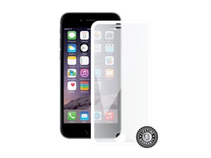 SCREENSHIELD™ pro APPLE iPhone 6/6S Tempered Glass protection display (full COVER white metalic frame) (APP-TGFCWMFIPH6-D)