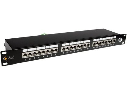 SOLARIX 19" Patch panel 24 x RJ45 CAT6 STP cerný