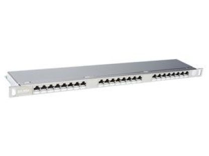SOLARIX 19'' Patch panel 24xRJ45 CAT6 STP s vyvaz.lištou nerez 0,5U