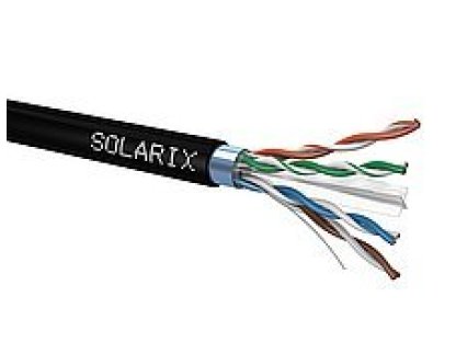 SOLARIX instalacní kabel CAT6 FTP PE Fca venkovní 500m/cívka SXKD-6-FTP-PE