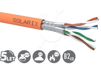 SOLARIX Instalační kabel Solarix SSTP, Cat7, drát, LSOHFR, 1m SXKD-7-SSTP-LSOHFR-B2ca (27000010)